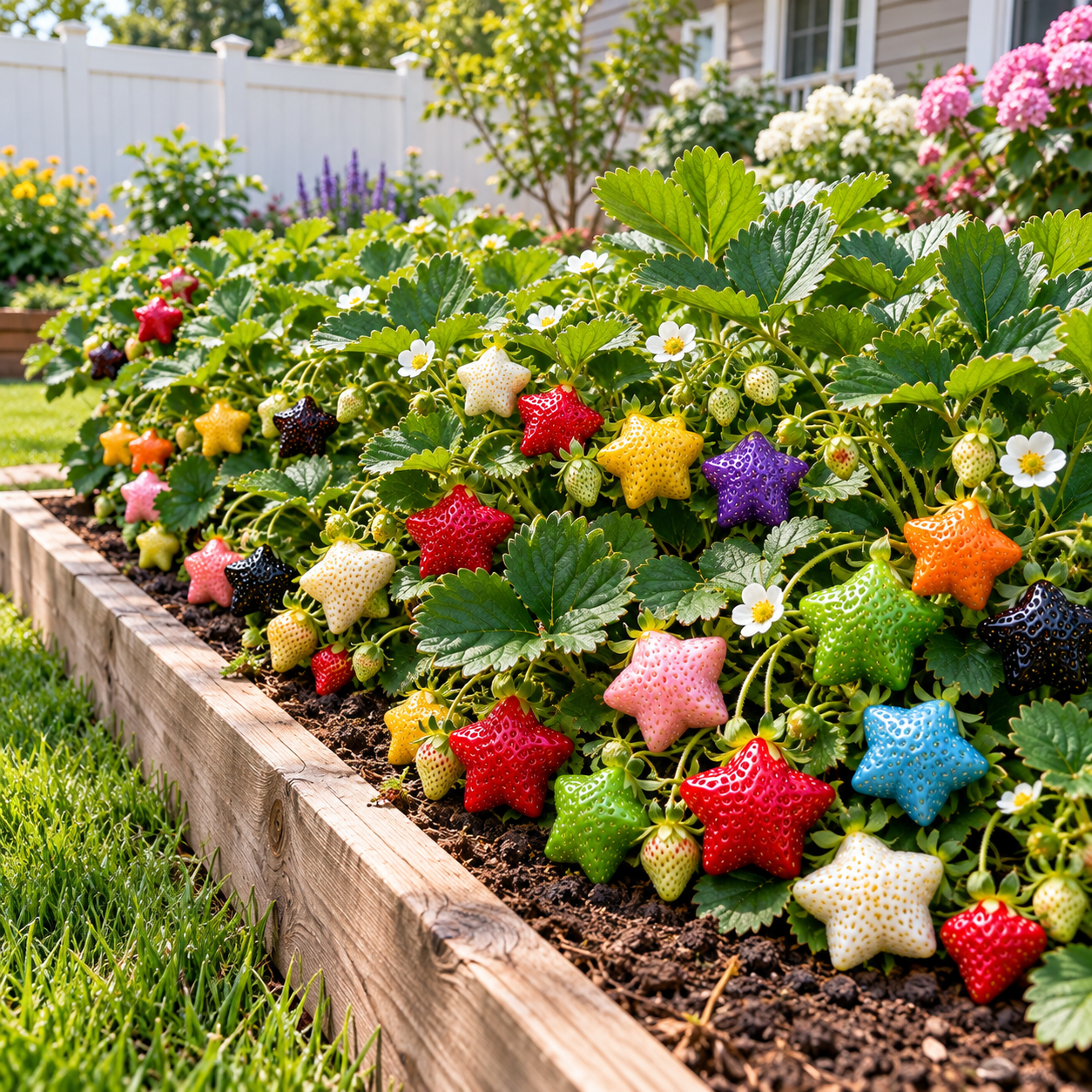 🍓❄️ Winter Starry Rainbow Strawberry Seeds – Rare Star-Shaped Berries in Stunning Rainbow Colors! 🌈✨