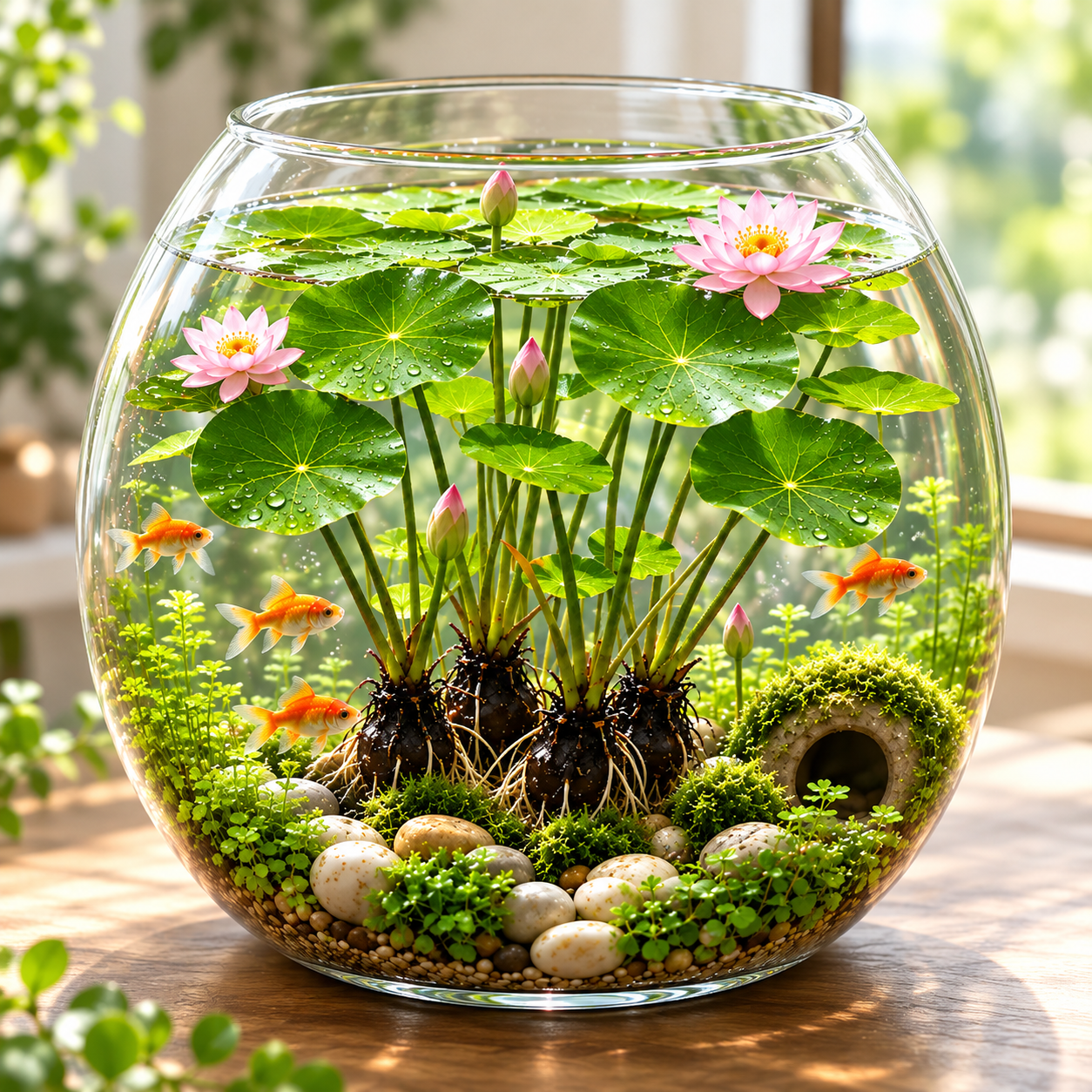 Natural aquarium plant display