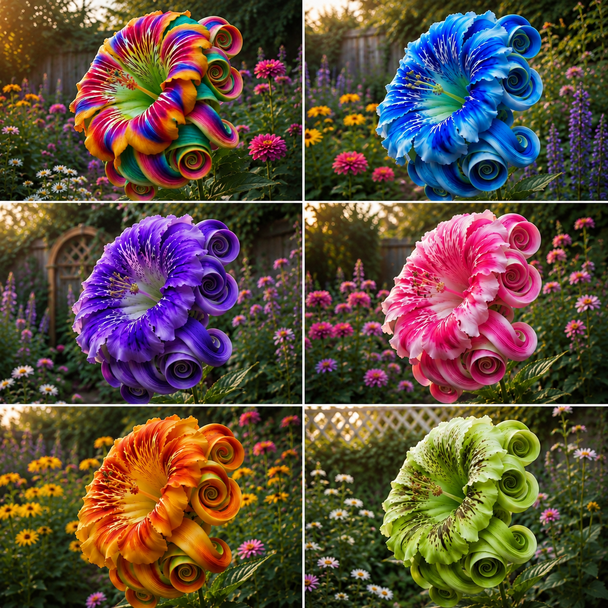 Rainbow Swirl Spiral Flower Bulbs-Rare Flower