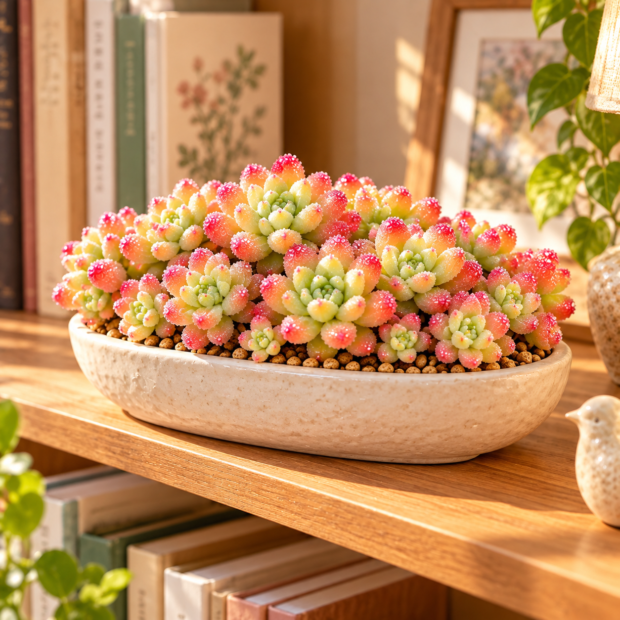 💎 Rice Crystal Succulent – Tiny Diamonds, Blush-Red Beauty 💎