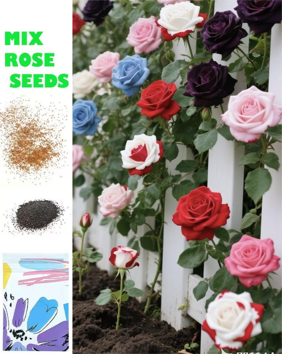 300Pcs Mix Colorful Rose Flower Seeds for Home Garden & Container Planting - Perennial Fragrant Flowers 300Pcs Mix Colorful Rose Flower Seeds for Home Garden & Container Planting - Perennial Fragrant Flowers