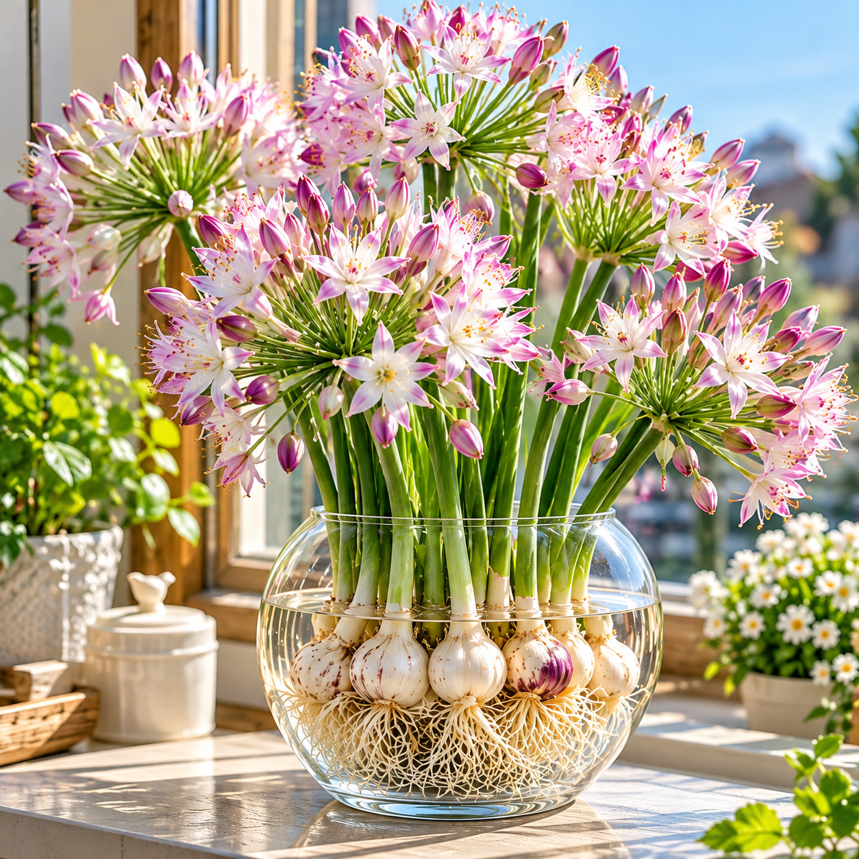 Hydroponic Garlic Scape Flower Bulbs