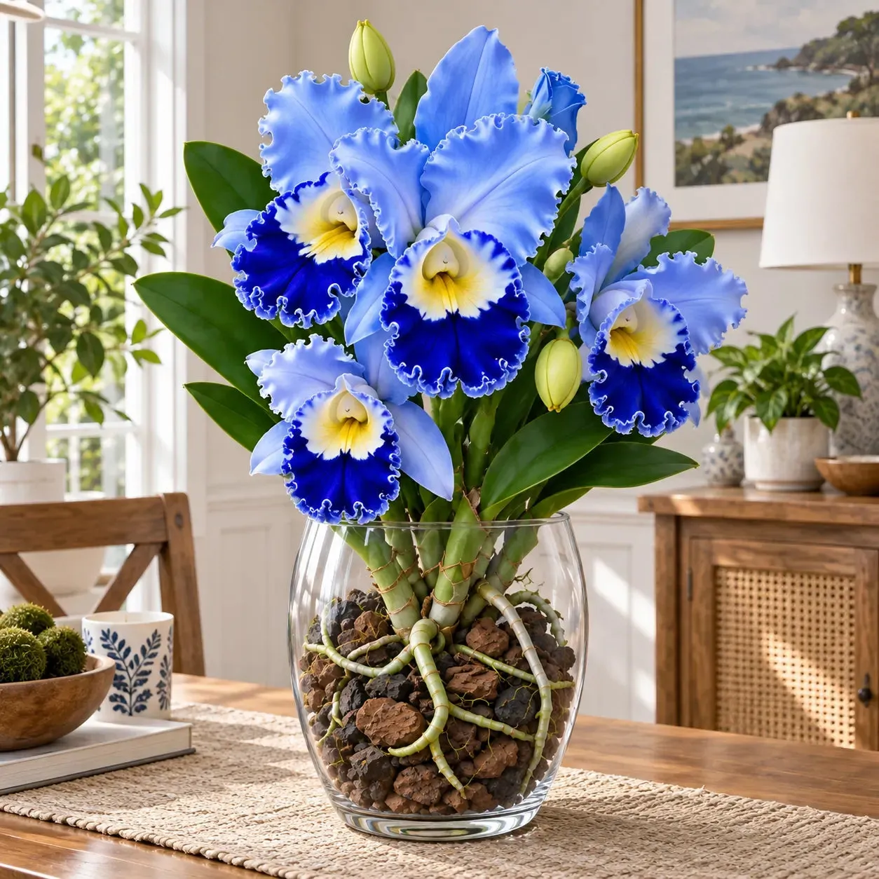 💎 Rare Ruffled Cattleya Orchid Rooted Pseudobulbs – Giant Exotic Bloom