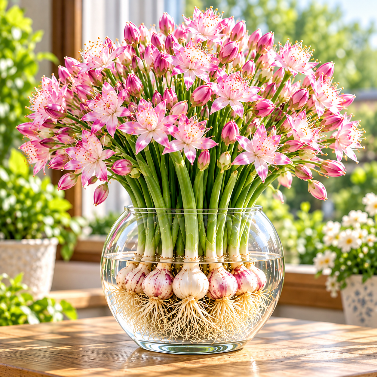 Hydroponic Garlic Scape Flower Bulbs