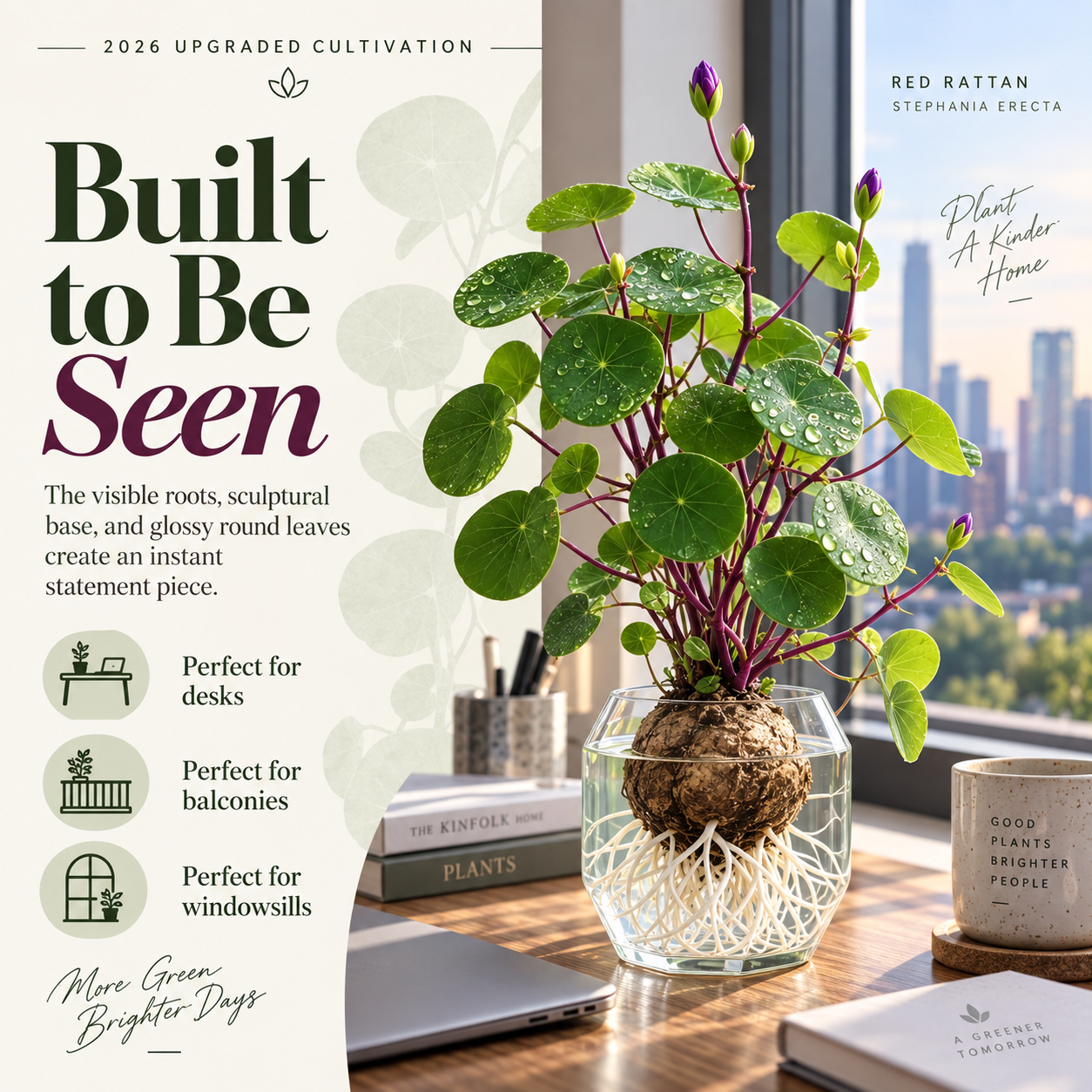 🎈🪴2026 New Upgraded Red Rattan Stephania Erecta – A Stronger, Easier Houseplant for Busy People 🌿