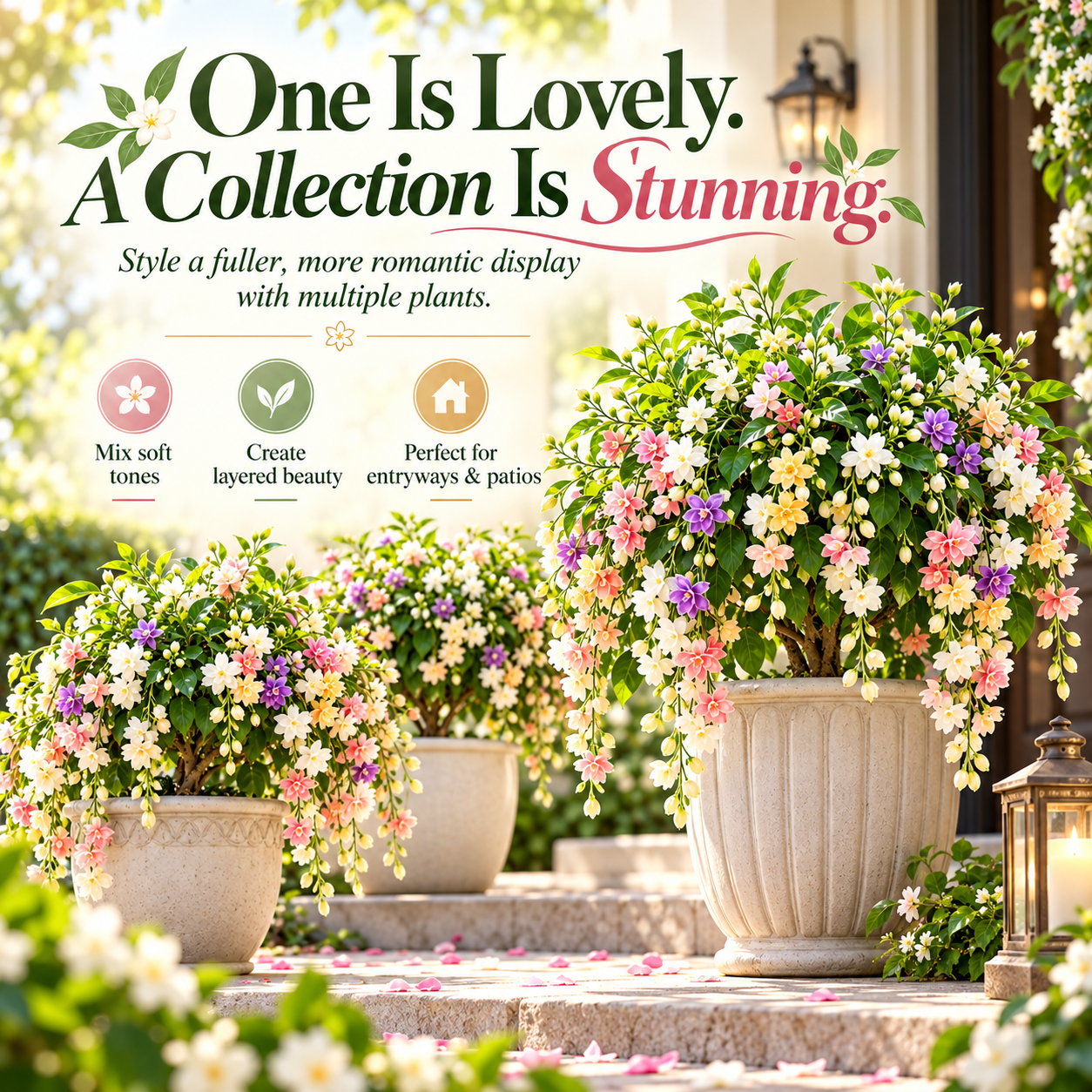 Rare Weeping Jasmine in decorative planter