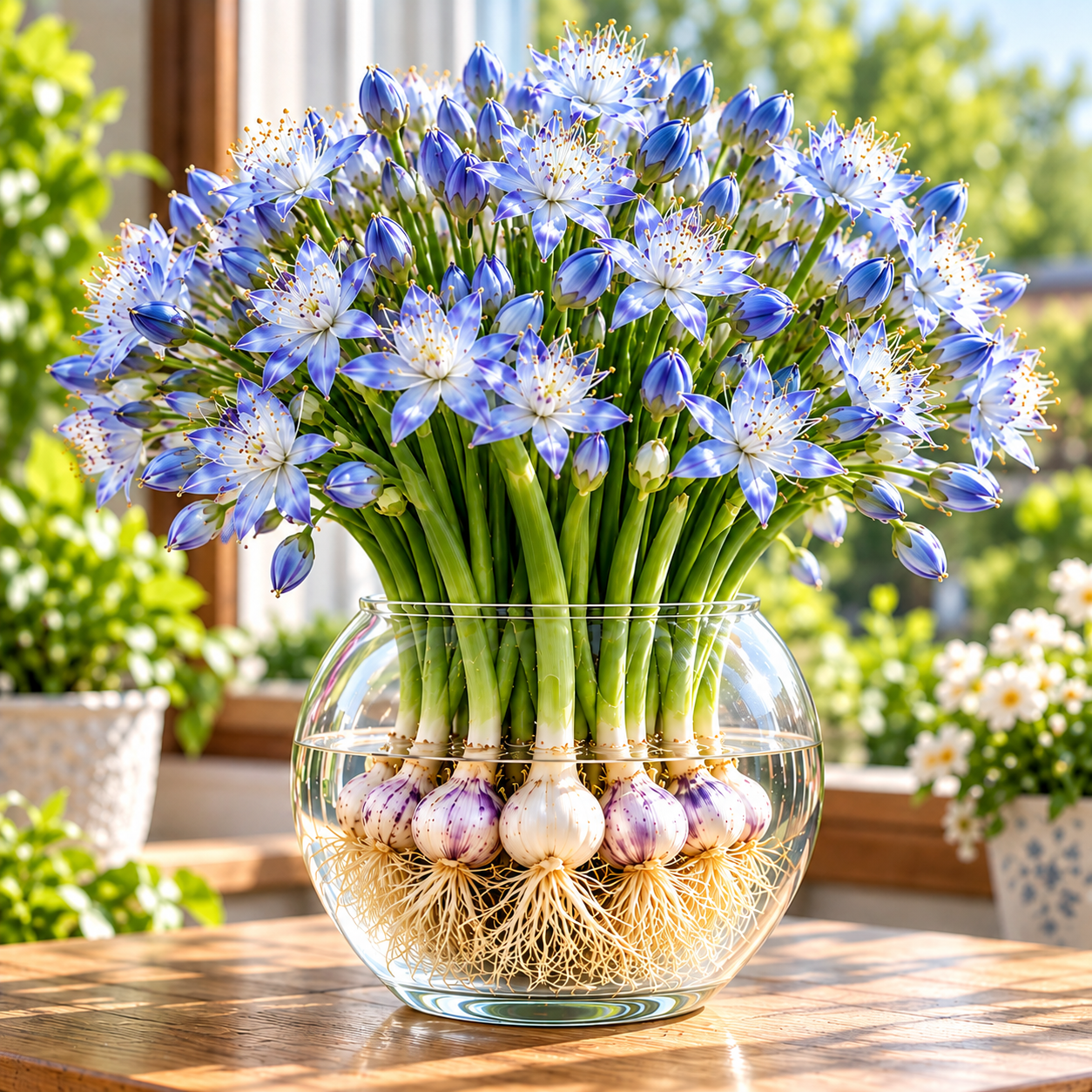 Hydroponic Garlic Scape Flower Bulbs
