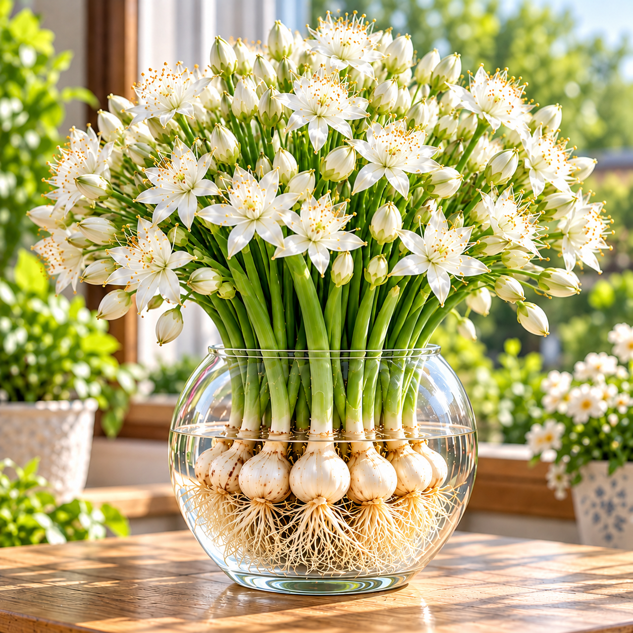 Hydroponic Garlic Scape Flower Bulbs
