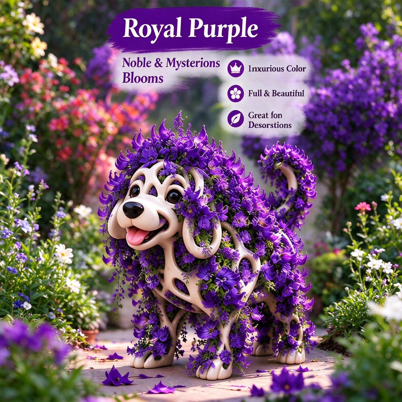 Parrot's Beak dog floral design option 3
