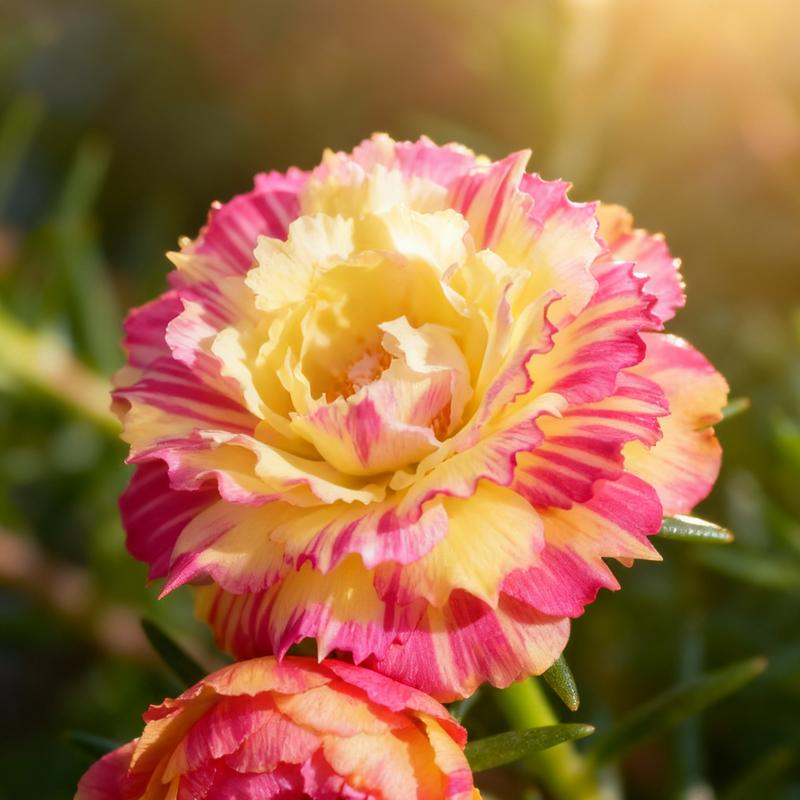 10,000 Portulaca Seeds - Double-flowered Moss Rose Annual Perennial Flower Seeds for Planting Outdoors Non GMO Mixed Colors Large Blooms Attract Pollinators Easy to Grow All Seasons