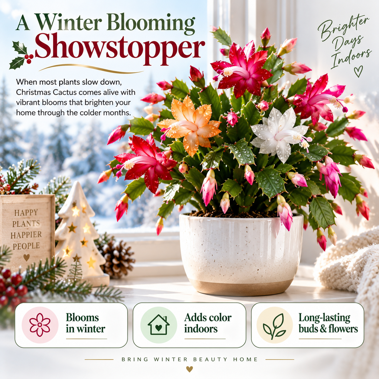 Winter blooming Christmas Cactus
