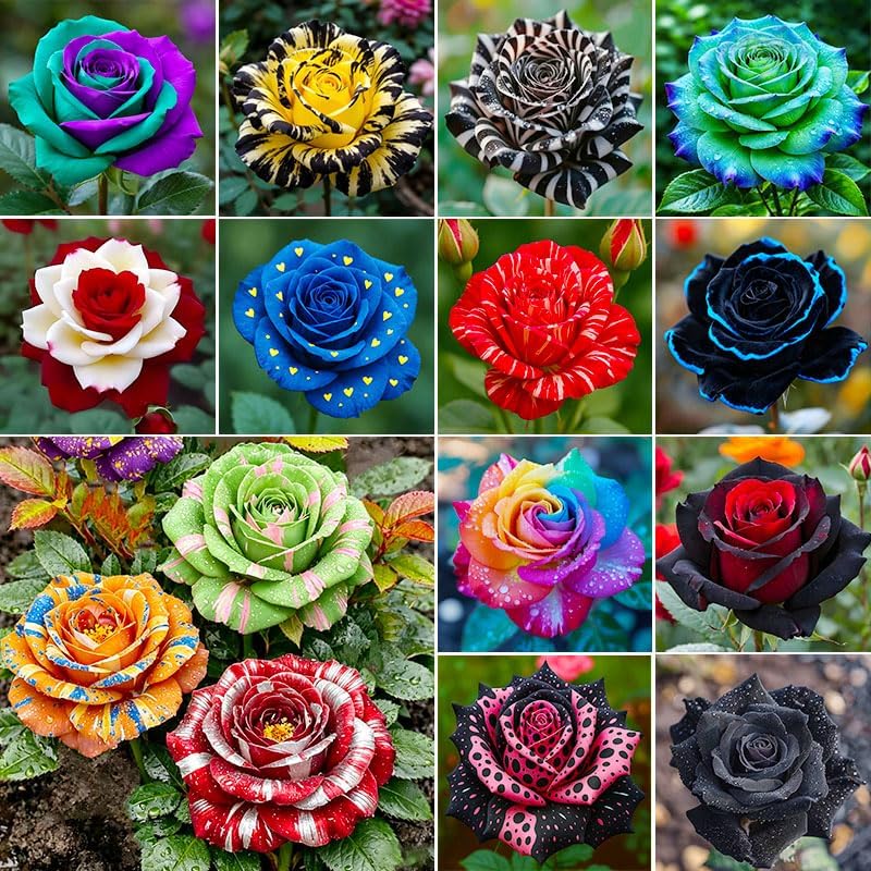 300Pcs Mix Colorful Rose Flower Seeds for Home Garden & Container Planting - Perennial Fragrant Flowers 300Pcs Mix Colorful Rose Flower Seeds for Home Garden & Container Planting - Perennial Fragrant Flowers
