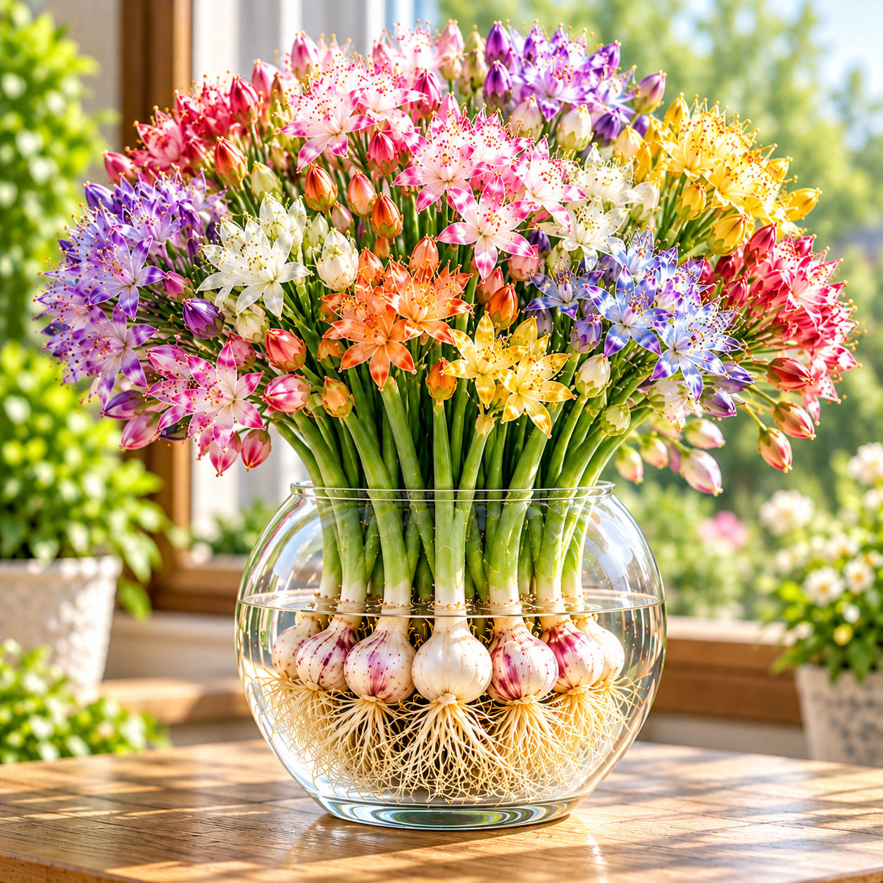 Hydroponic Garlic Scape Flower Bulbs