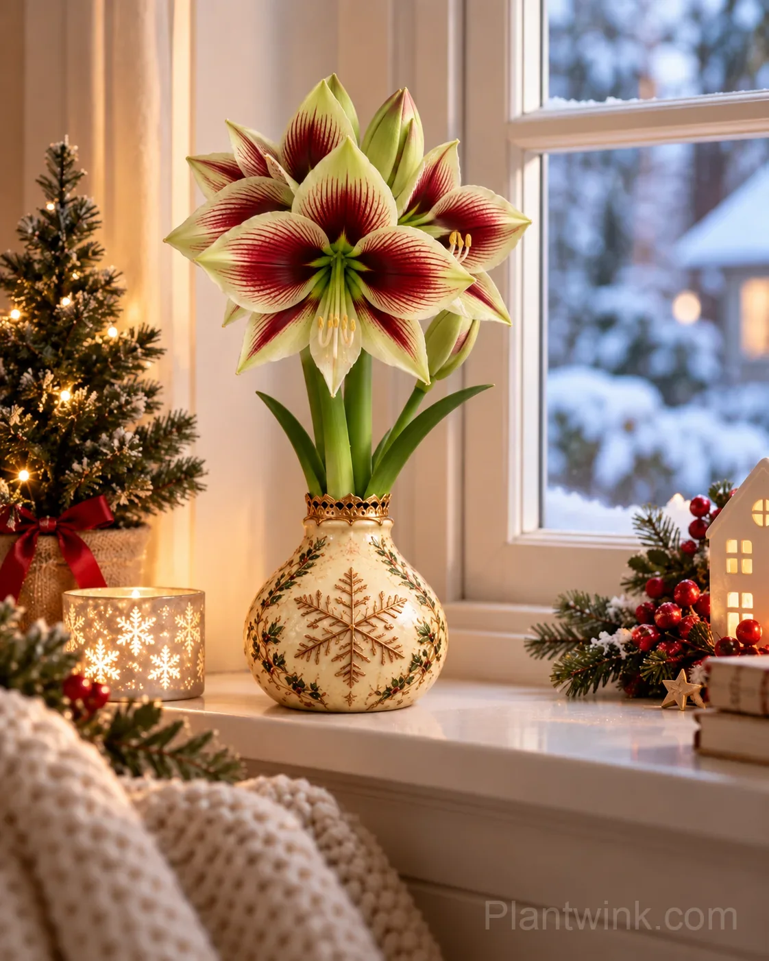 Holiday Waxed Amaryllis Design 02