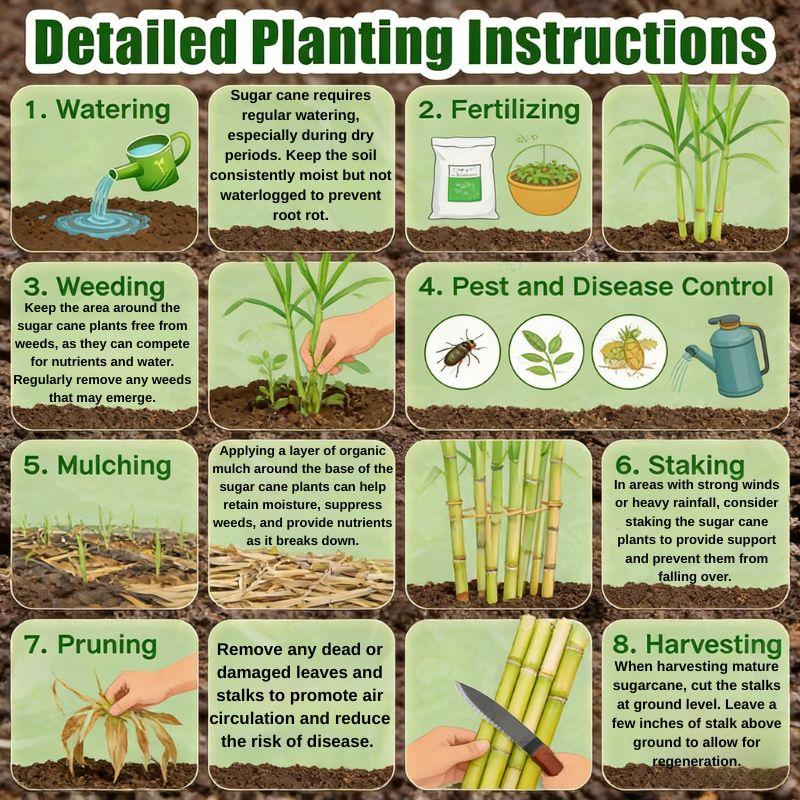 🌿🍬 Sugar Cane Seeds – Sweeten Your Garden & Life with Low-Maintenance, High-Sucrose Hybrid! 🌱