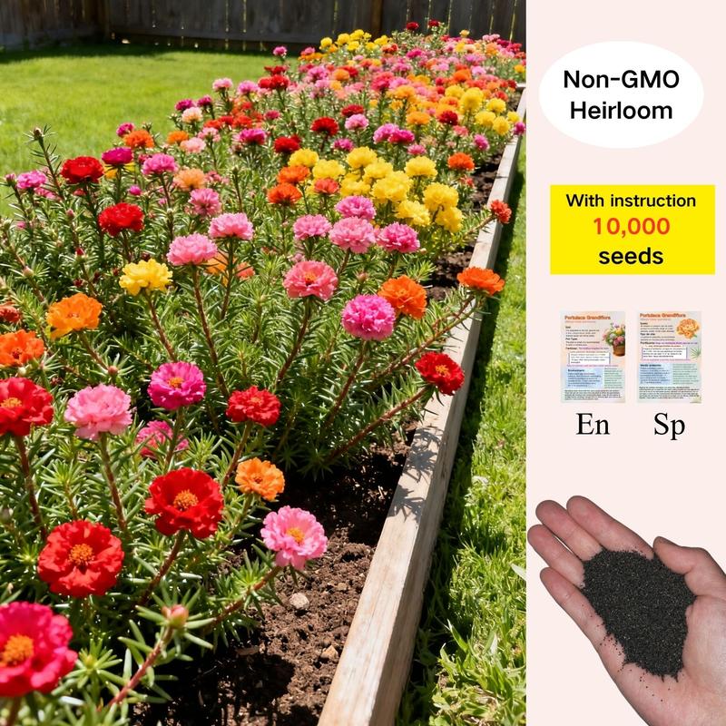 🌸Moss Rose Seeds(10,000+ Seeds) – 🌿Pure Seeds - No Filler - USA Heirloom Flower Seeds