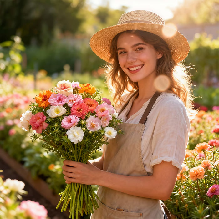 💫🌸BUY 1 GET 1 FREE | Moss Rose🌿Perennial Flower Seeds With Plant Growth Supplement