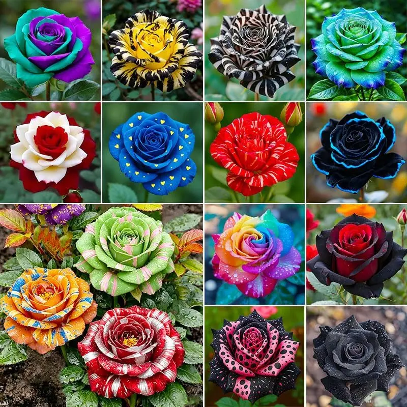 300Pcs Mix Colorful Rose Flower Seeds for Home Garden & Container Planting - Perennial Fragrant Flowers