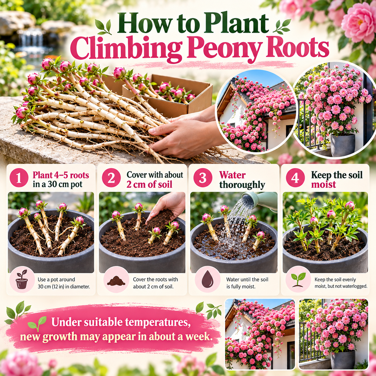 🌸 Double Climbing Peony Vine Hardy Perennial Garden Climber for Indoor & Outdoor Beauty