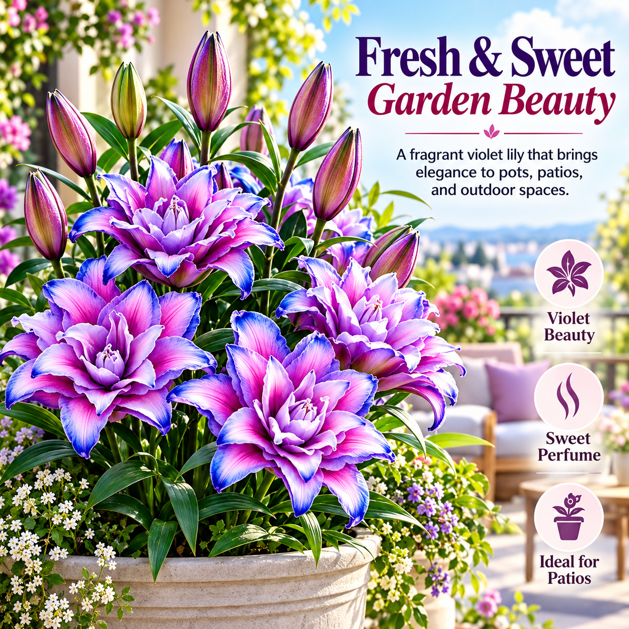 Violet Lily🌺Perfume Lily Bulbs—Fresh and Sweet