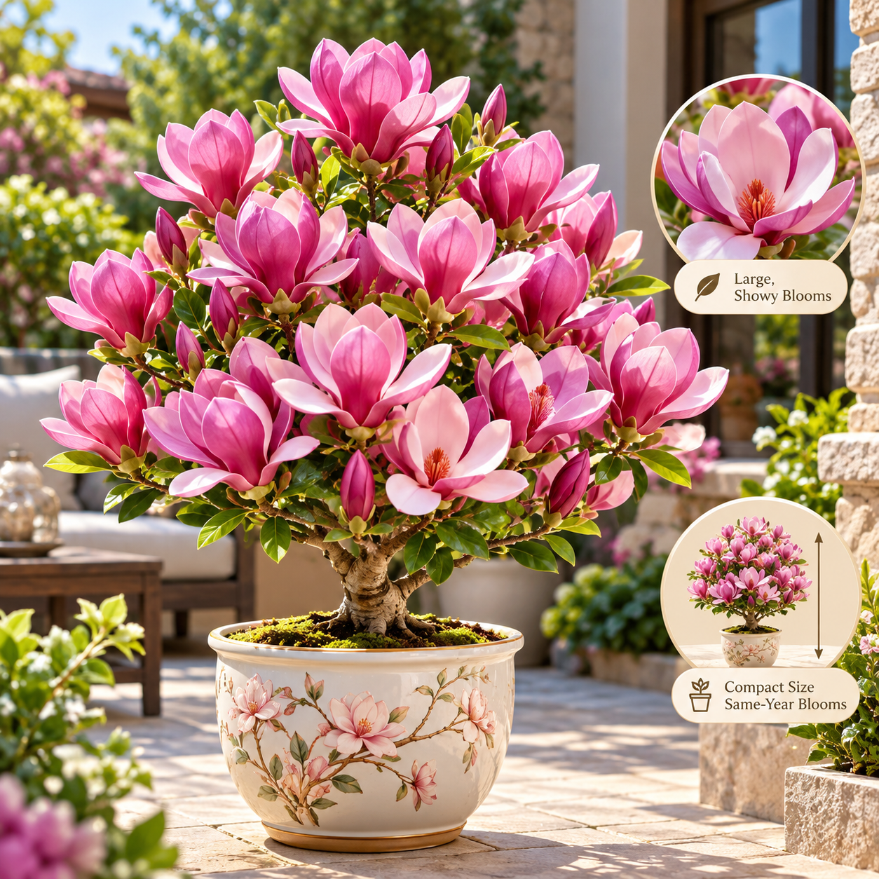 Magnolia liliiflora (Purple Orchids) Bulbs 🌸 Flowers Hide the Leaves, Fragrance Fills the Air