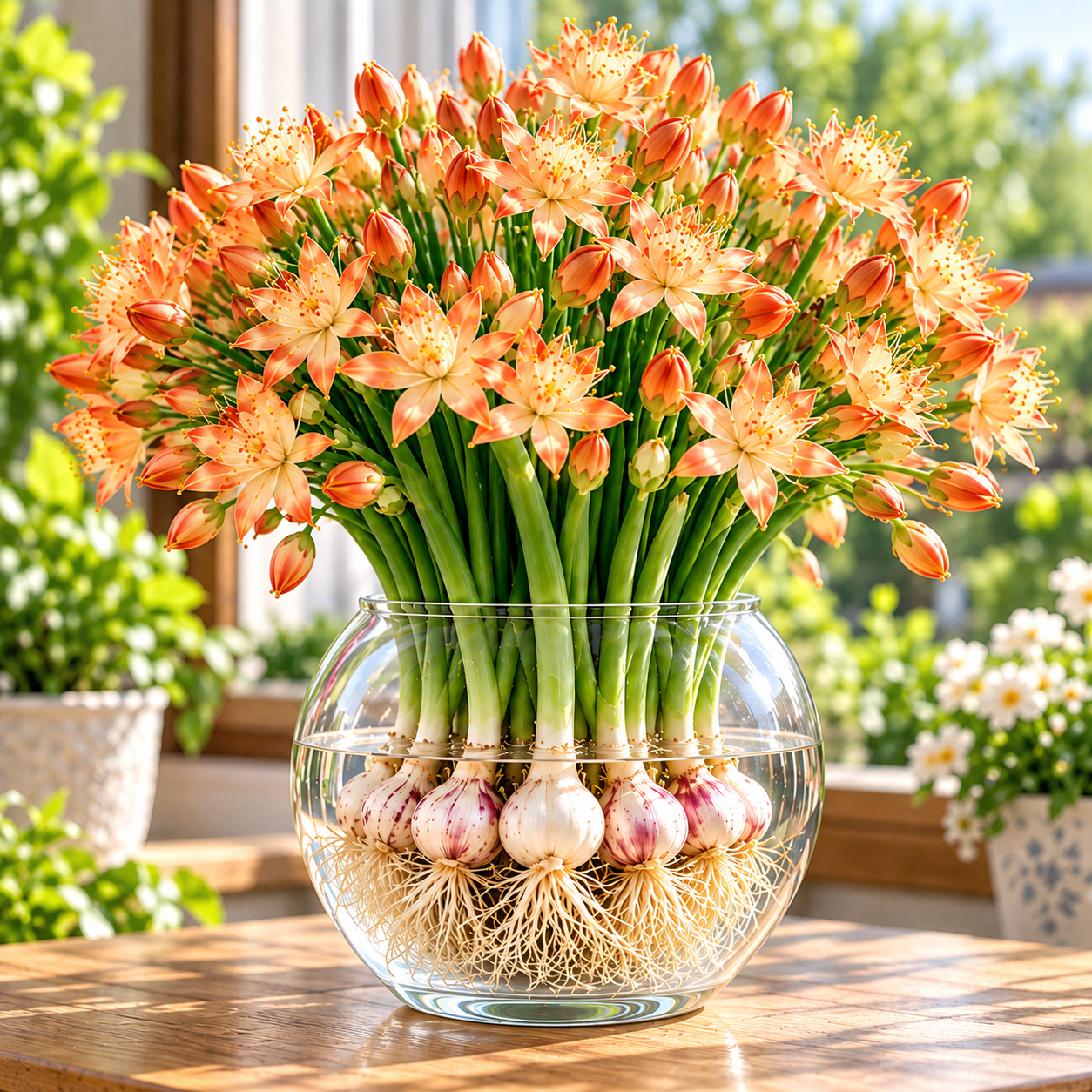 Hydroponic Garlic Scape Flower Bulbs