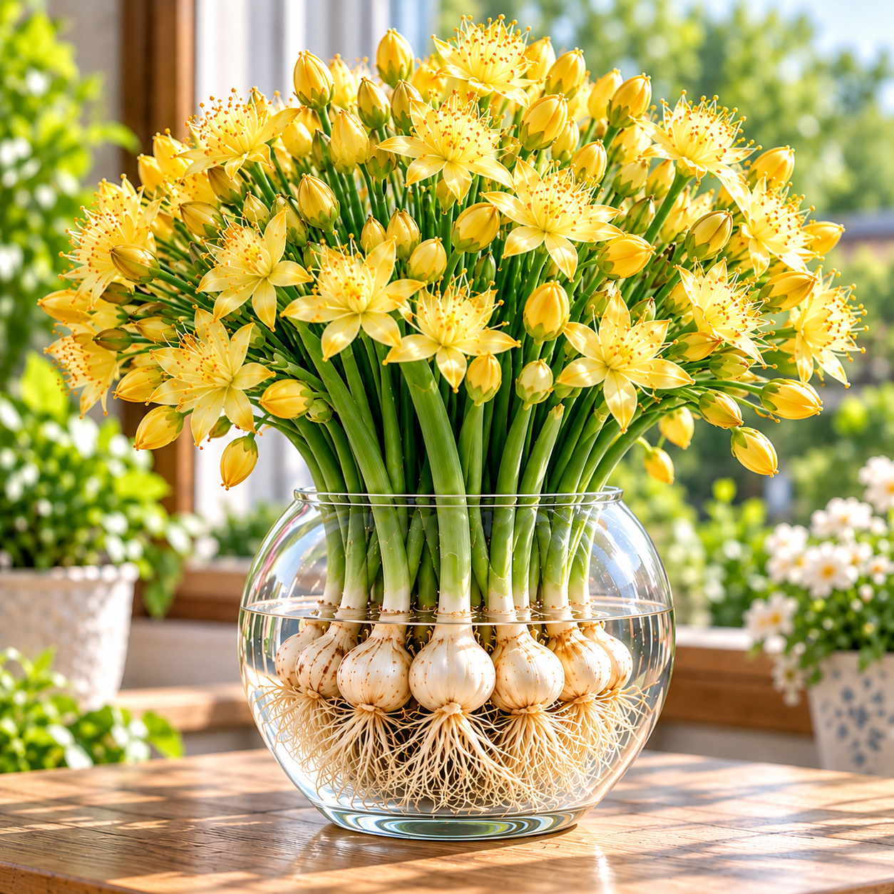 Hydroponic Garlic Scape Flower Bulbs