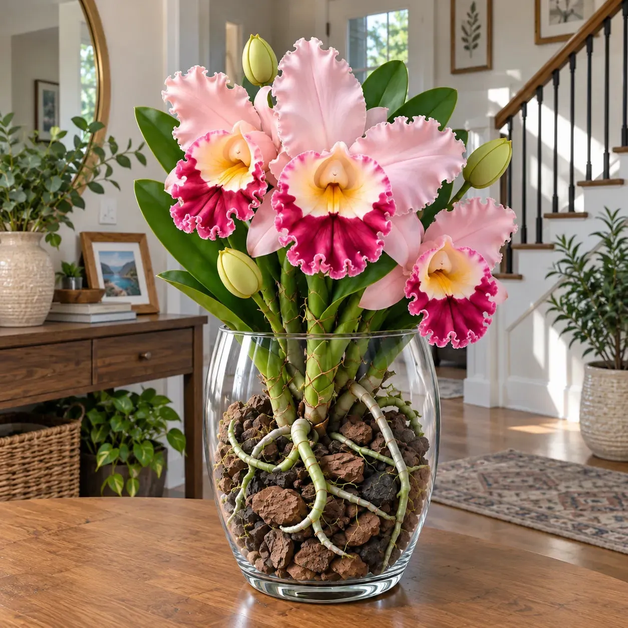 💎 Rare Ruffled Cattleya Orchid Rooted Pseudobulbs – Giant Exotic Bloom