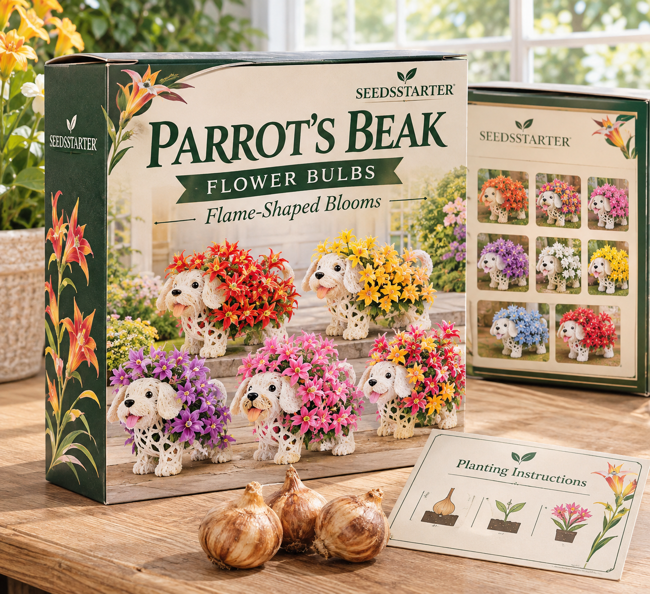 🪴🐶 Parrot’s Beak Spider Plant Seeds – Stunning Flame-Shaped Blooms! 🔥🌸