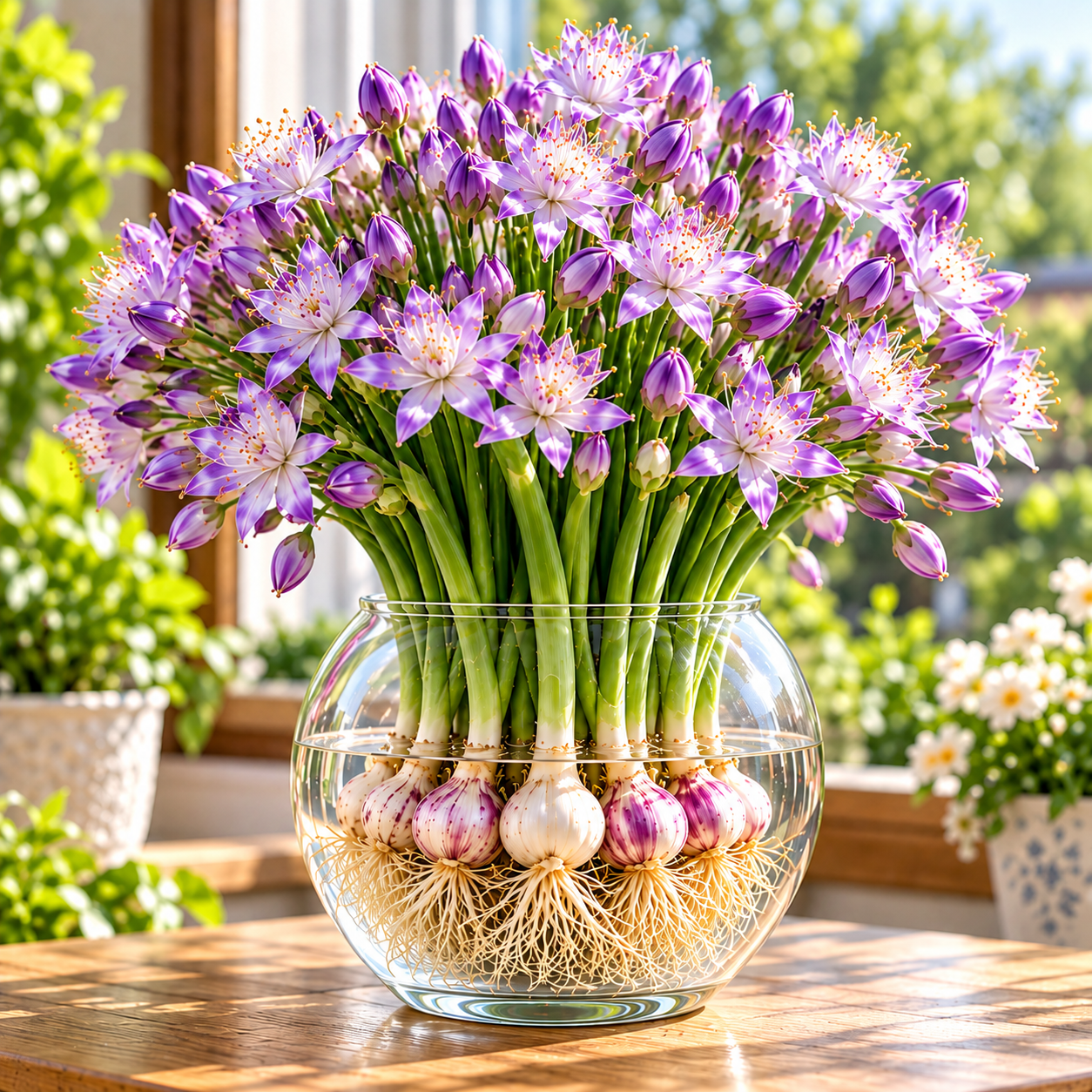 Hydroponic Garlic Scape Flower Bulbs