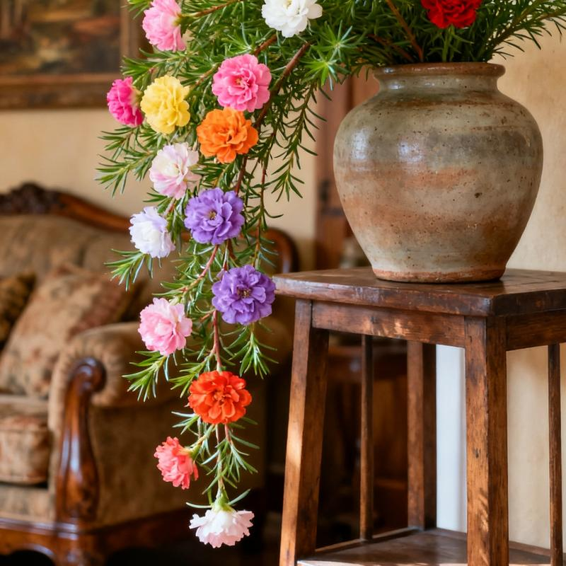 10,000 Portulaca Seeds - Double-flowered Moss Rose Annual Perennial Flower Seeds for Planting Outdoors Non GMO Mixed Colors Large Blooms Attract Pollinators Easy to Grow All Seasons