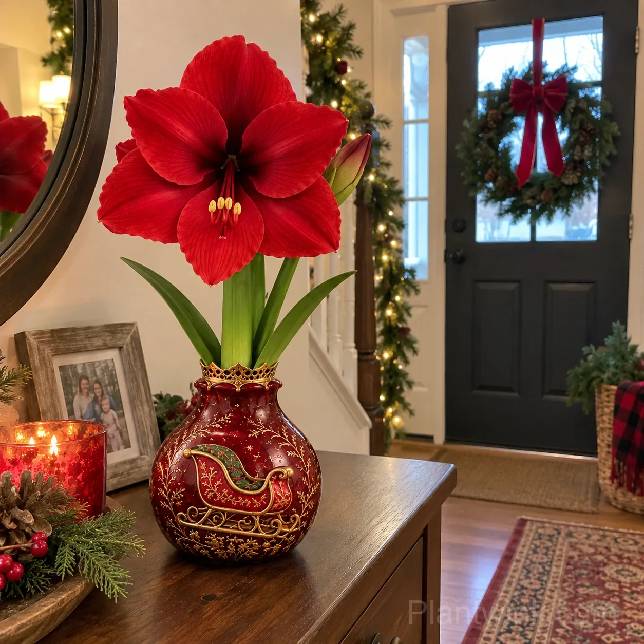 Holiday Waxed Amaryllis Design 06