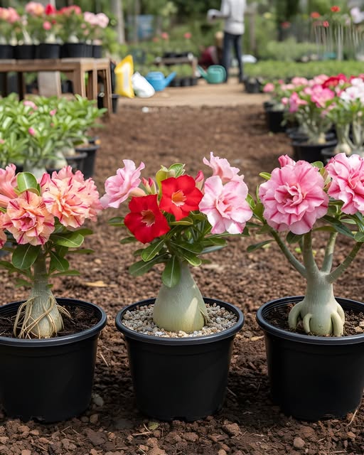 Pink Double Desert Rose Flowers
