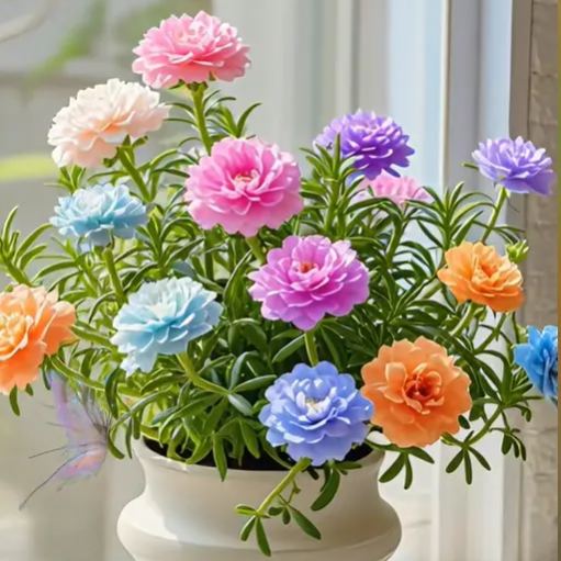 🌼Muti-color Moss Rose-Double Petal Sunflower
