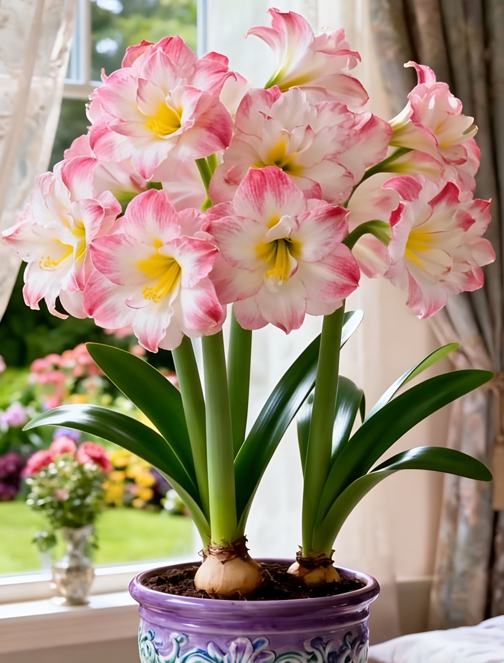 🌺 Double-Petaled Perfume Amaryllis Bulbs Luxury blooms, rich fragrance—turn every season into a floral show!