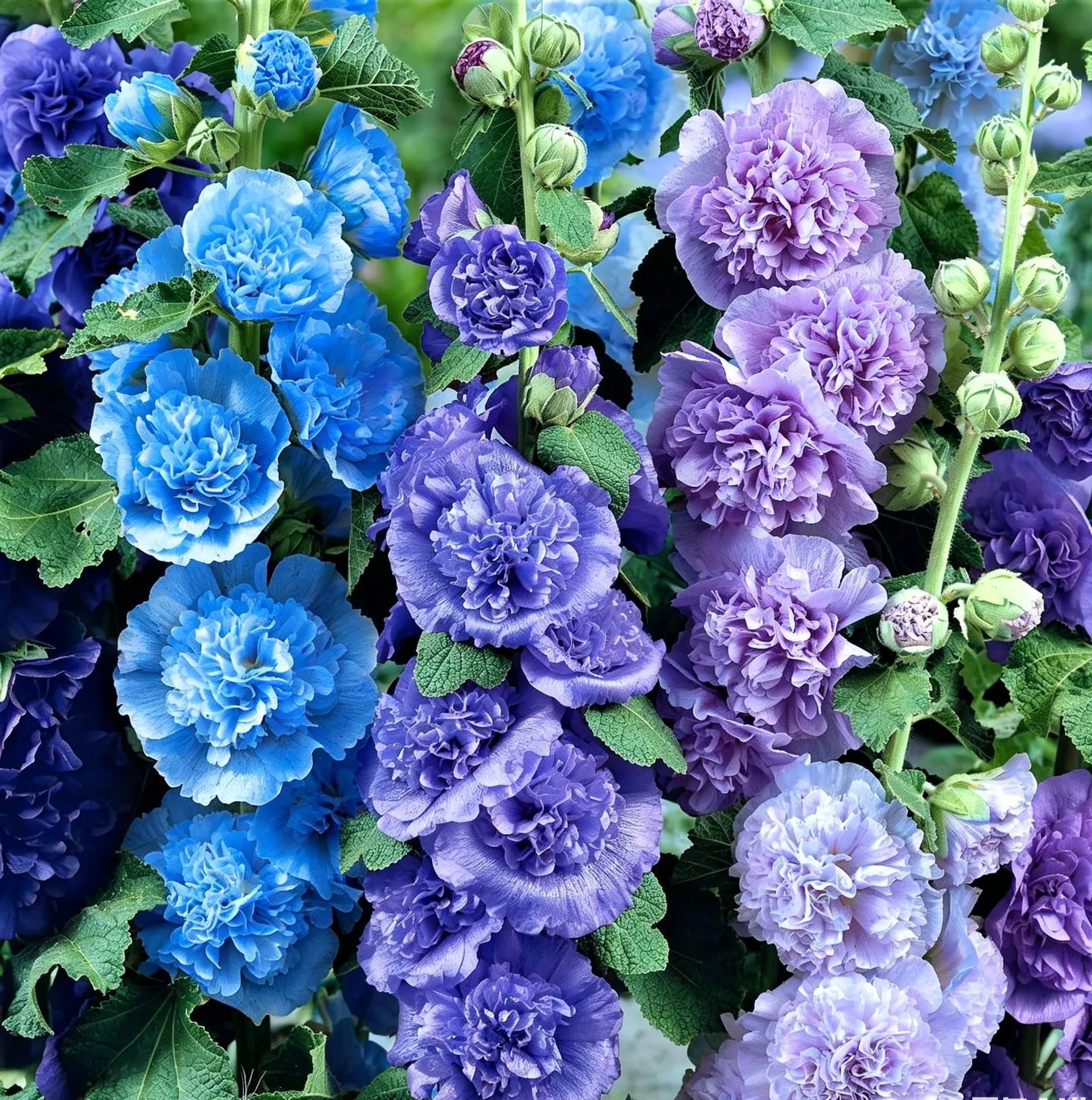 💐Vibrant Hollyhocks Seeds - Colorful Tall Blooms, Heirloom & Non-GMO, Perfect for Fences, Borders & Cottage Gardens