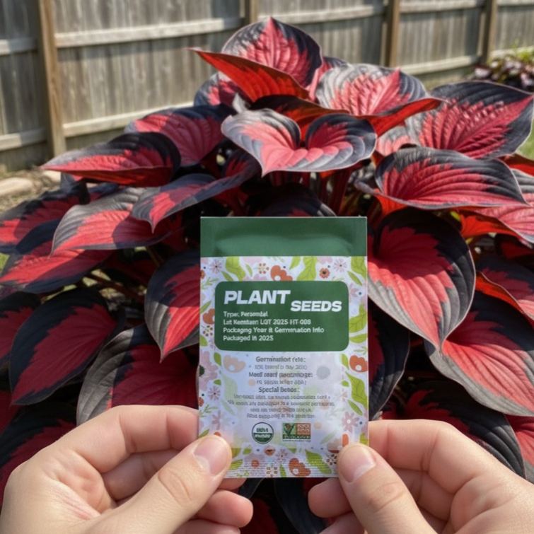 🔥Premium Black Red Hosta Seeds🌿Shade-Tolerant Plant