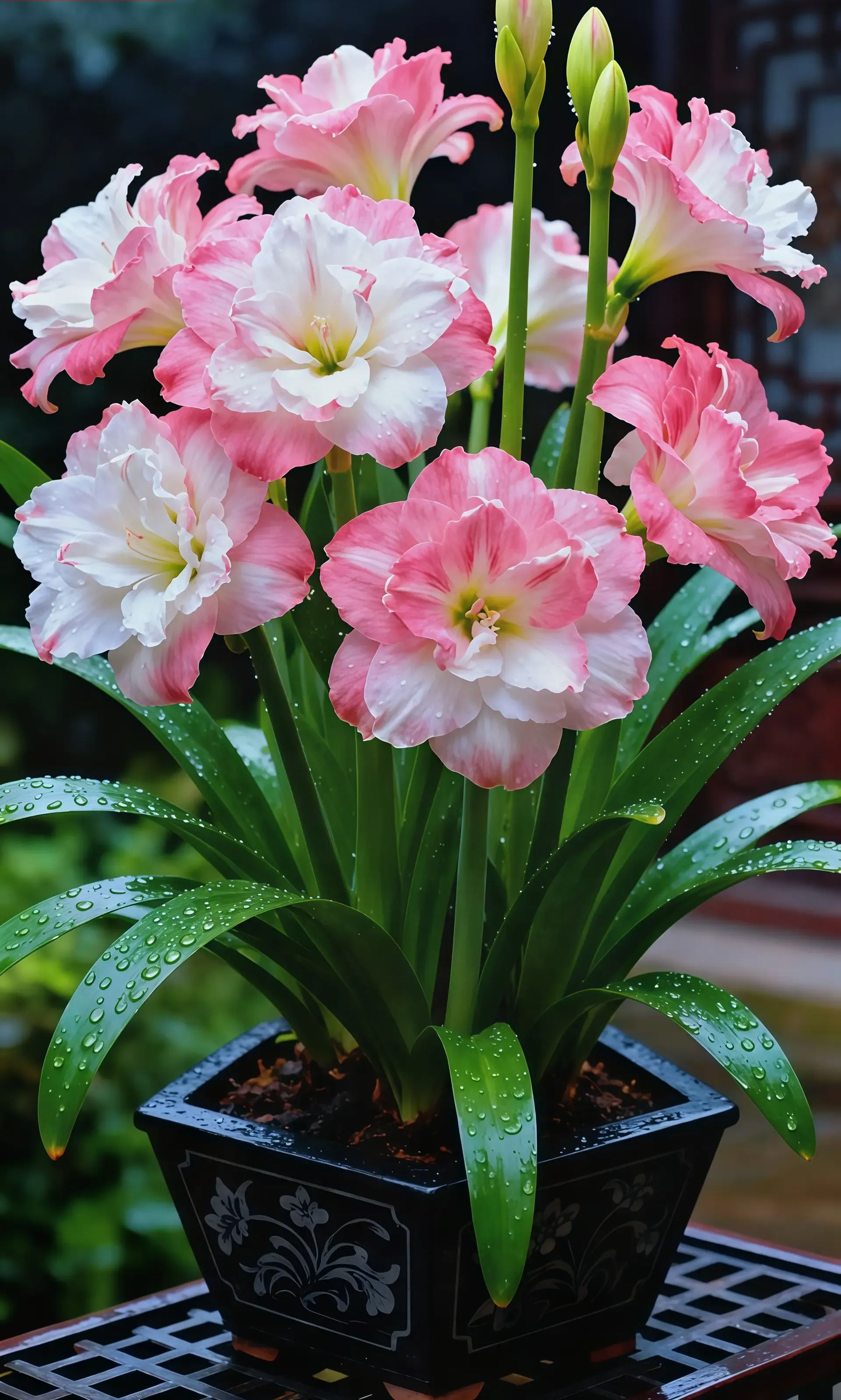 🌺 Double-Petaled Perfume Amaryllis Bulbs Luxury blooms, rich fragrance—turn every season into a floral show!