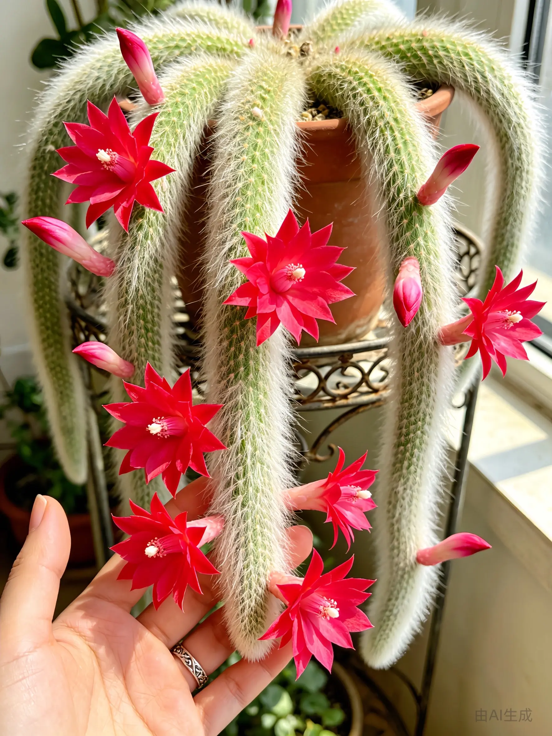 🌵Rare Monkey Tail Cactus - A Living Waterfall of Soft, Fluffy Beauty