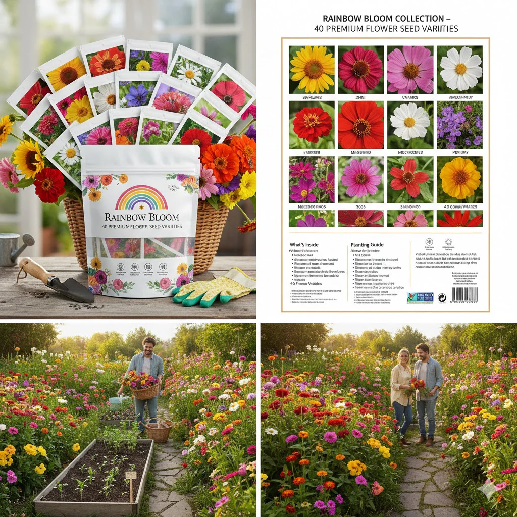🌷 45 in 1 Flower Seeds Combo Pack | Home Garden Growing Kit