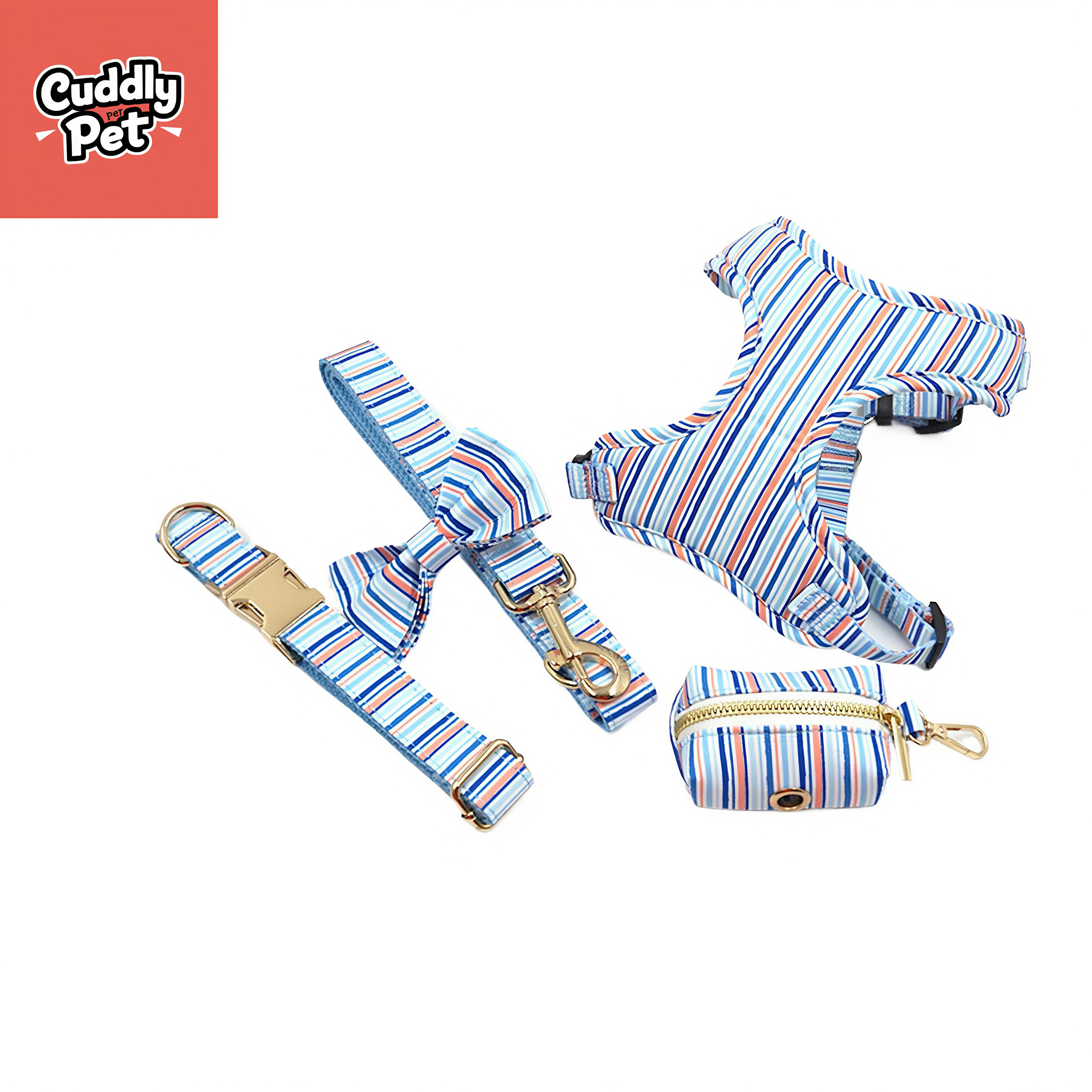 French Stripe Pet Vest 5-Pack w/ Custom Engraved Safety Buckle - Luxury Dog Vest Set (S-4XL) (Includes: "French Stripe," "5-Pack," "Custom Engraved," "Safety," "Luxury" + Size Range)