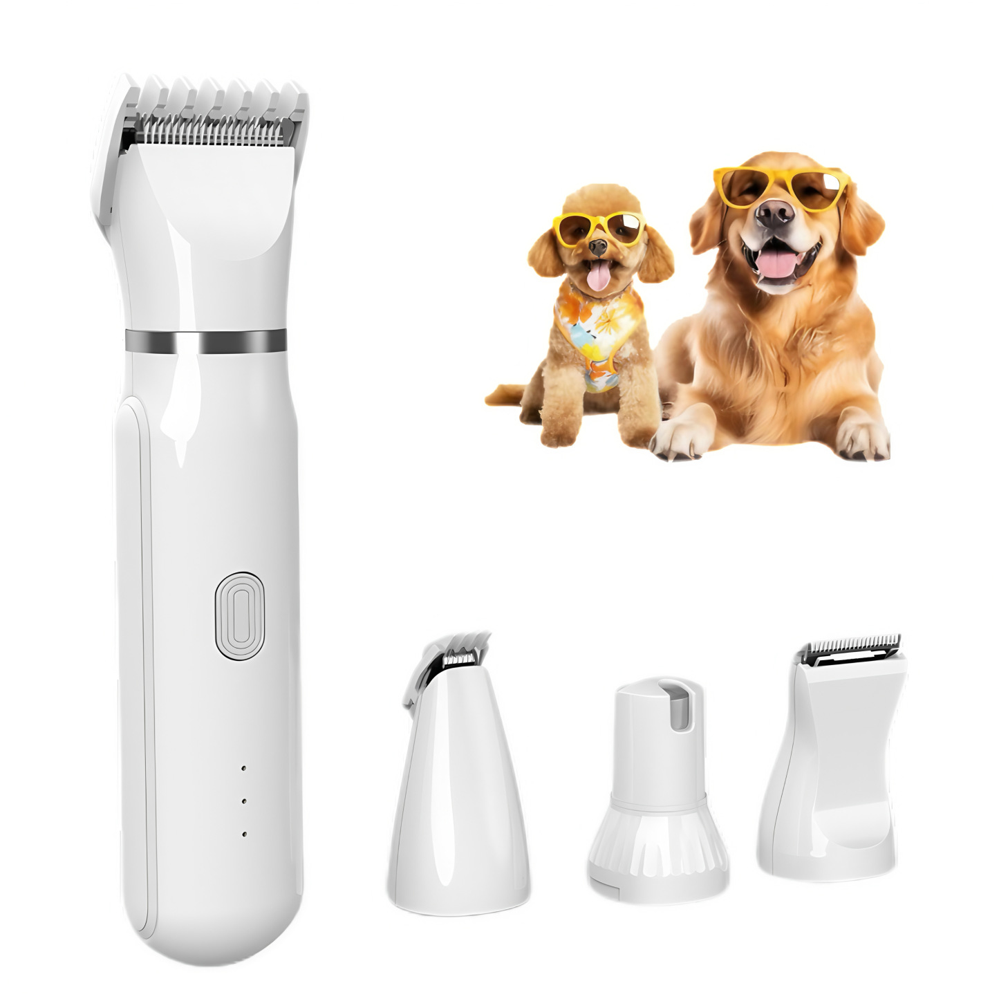 4-in-1 Pet Grooming Kit | Silent Dog Clippers & Cat Trimmer | Waterproof Professional Set
