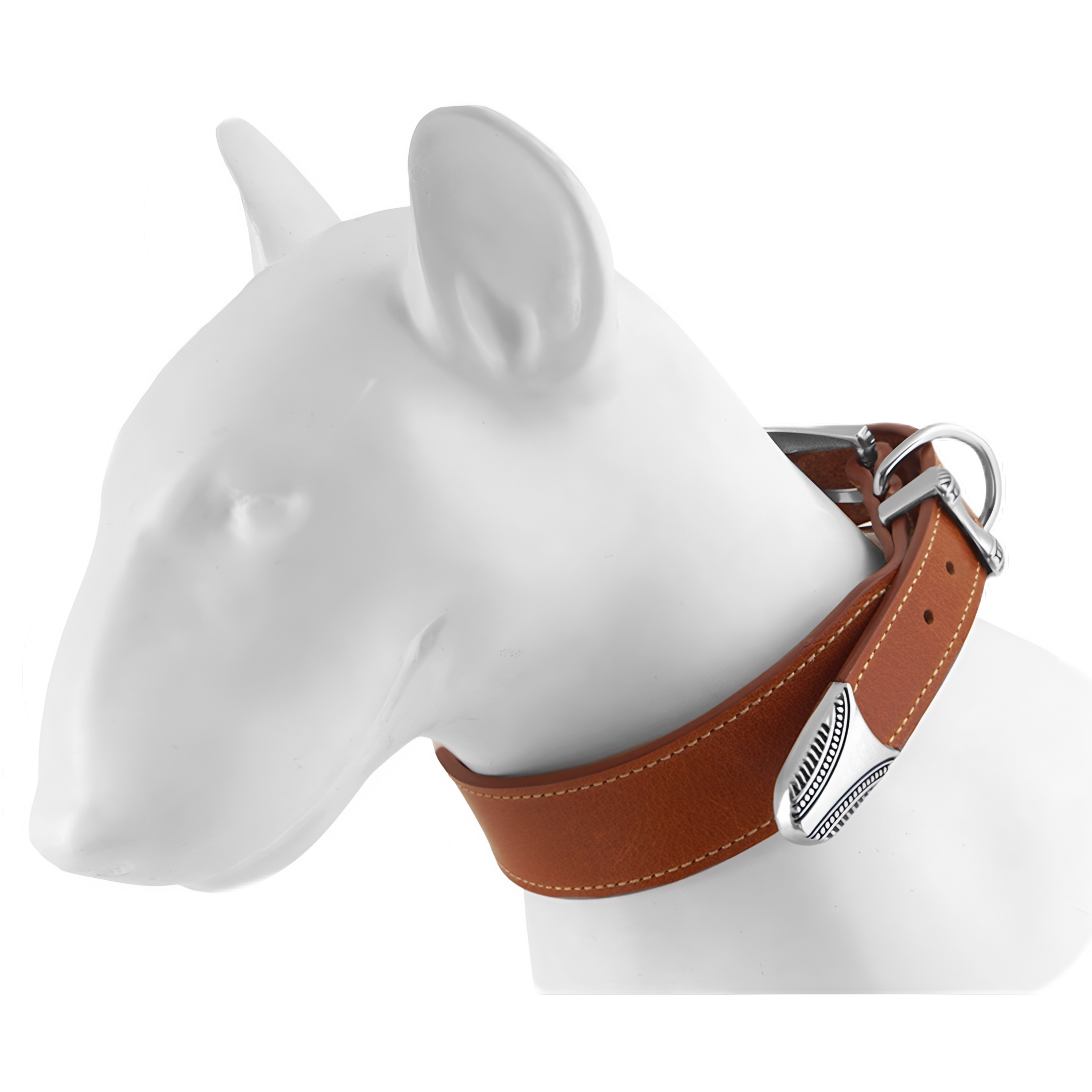 Adjustable Genuine Leather Dog Collar - Heavy Duty 3.5cm Width w/ Alloy Buckle (40-52cm) | CuddlyPet