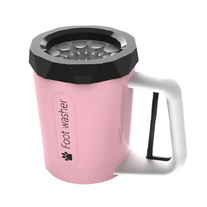 CuddlyPet Hand-Press Rotating Paw Washer Cup | 360° Deep Clean for Dog & Cat Feet | Food Grade Silicone Brush | Easy to Use & Clean (White/Blue/Pink)