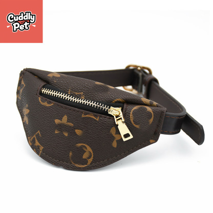 Fashion Pet Sling Bag – Adjustable Leather Dog Backpack for Small Dogs, Stylish Hands-Free Carrier with Snack Storage