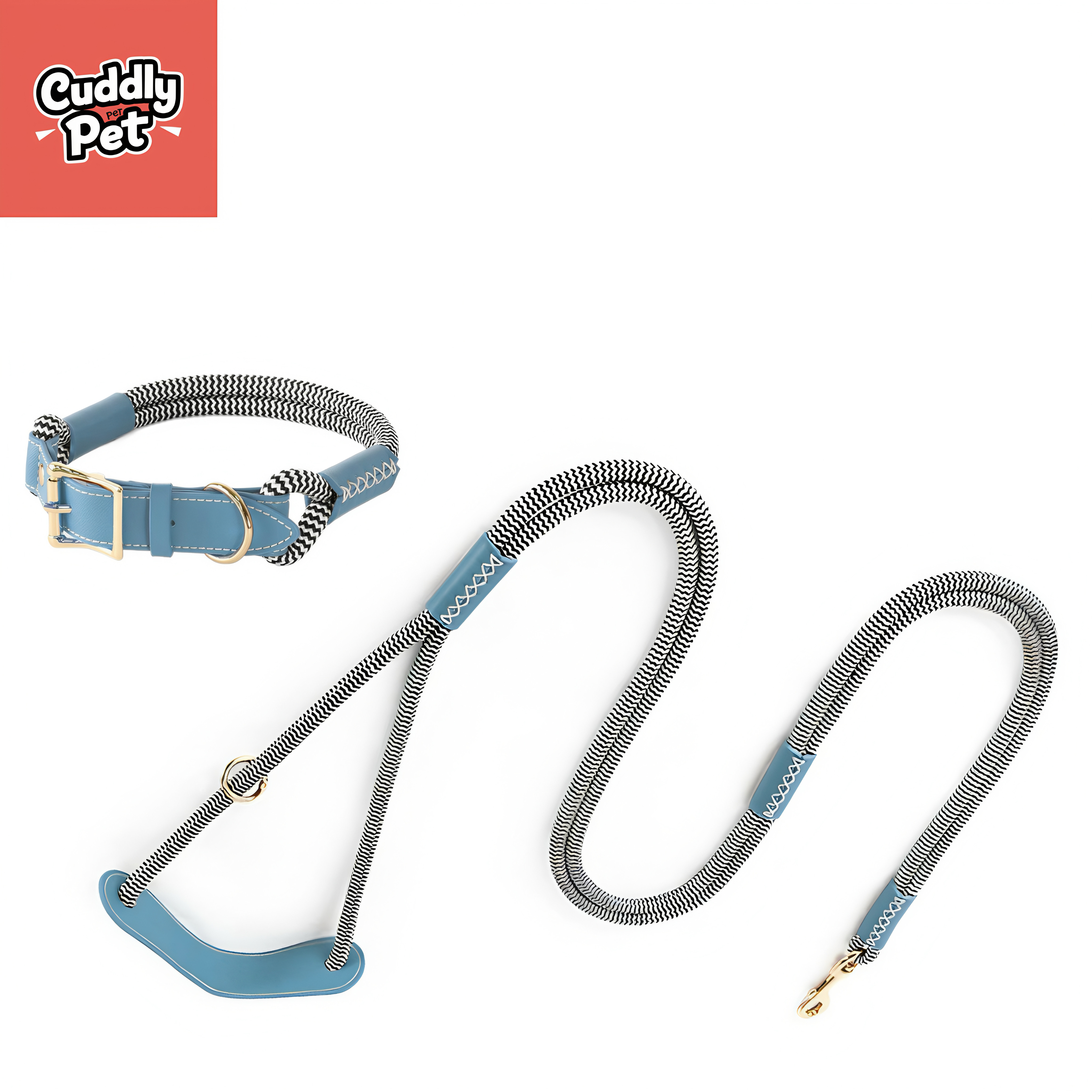 Multipurpose Adjustable Pet Leash Harness Set - Hands-Free Running Lead, Reflective Eco-Nylon, Breakaway Safety Collar