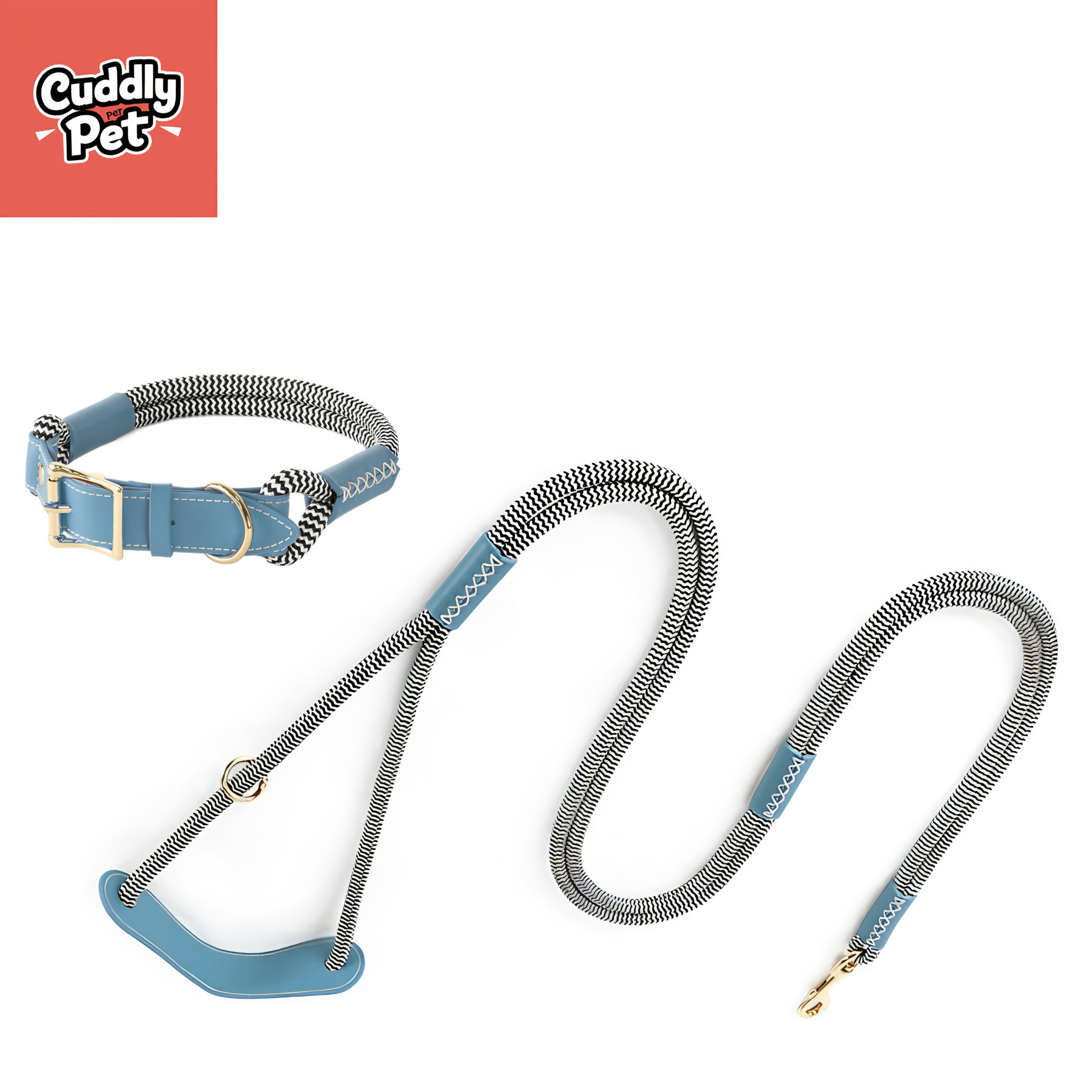Multipurpose Adjustable Pet Leash Harness Set - Hands-Free Running Lead, Reflective Eco-Nylon, Breakaway Safety Collar