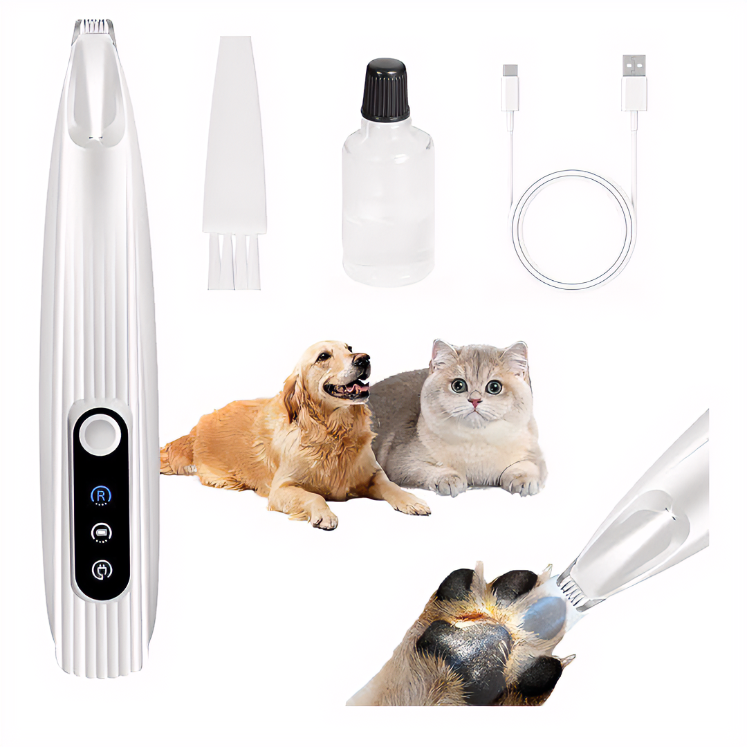Upgraded Pet Micro Precision Trimmer, New Rechargeable Low Noise Wireless Dog Paw Trimmer, Trimmer with LED Light for Paw Hair, Ears, Face, HIPS & Eyes Grooming Instruments for Cats & Dogs