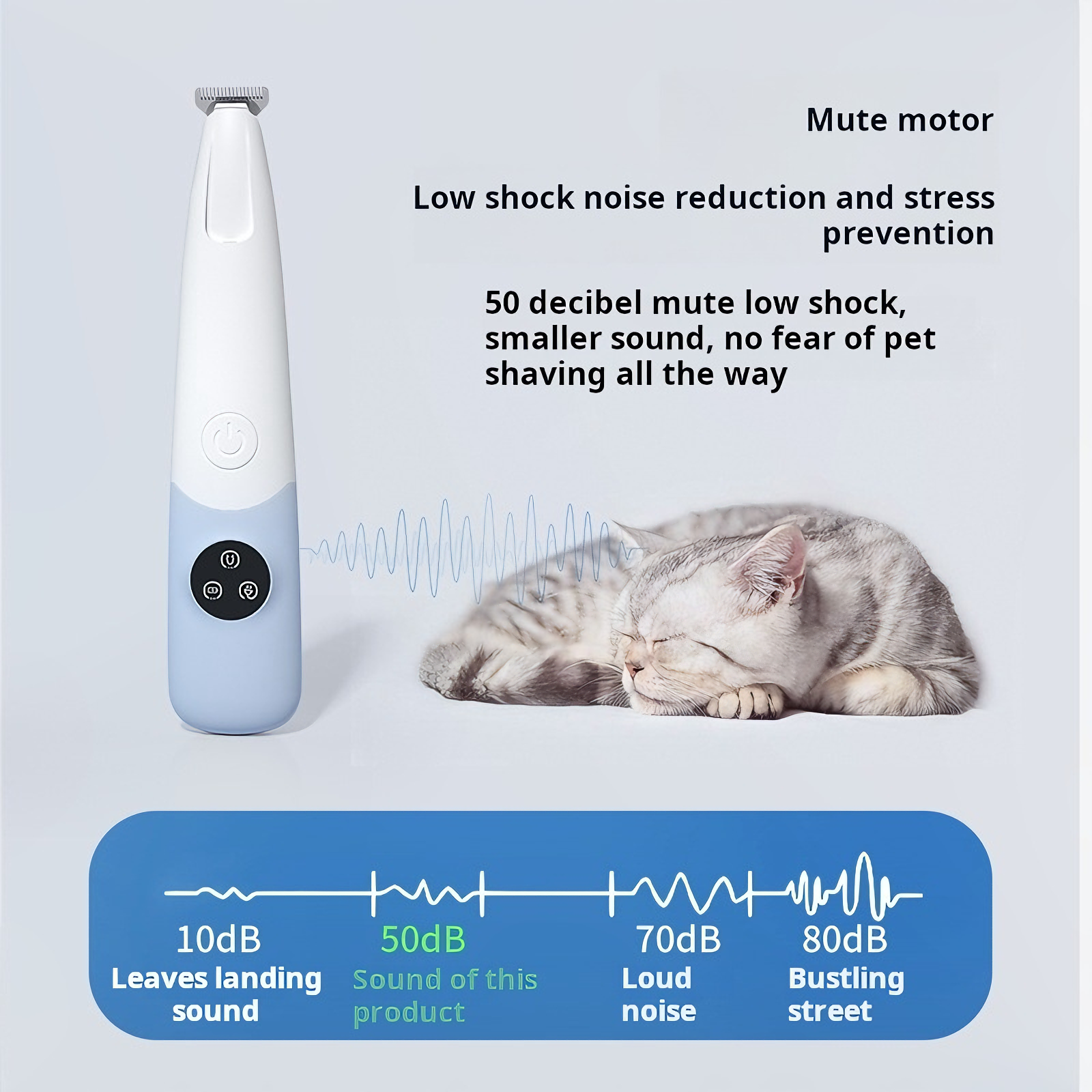 PET SHAVER P1 – Ultra-Quiet, R-Blade Pet Grooming Trimmer with LED Light & 90min Runtime 