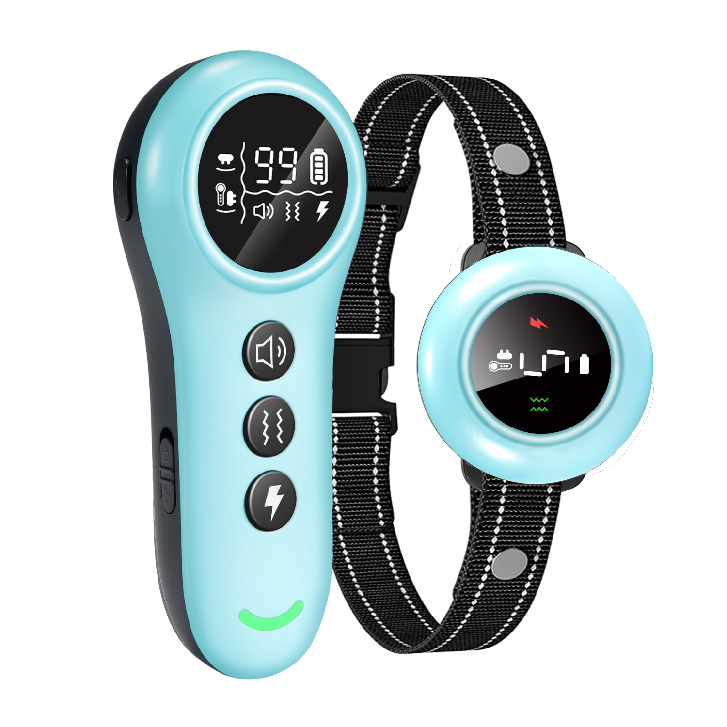 2-in-1 Dog Shock Collar & Dog Bark Collar - Smart Anti Barking Dog Training Collar with 5 Adjustable Sensitivity & 3300FT Remote for All Breeds IP67 Waterproof E-Collar-CUDDLY PET